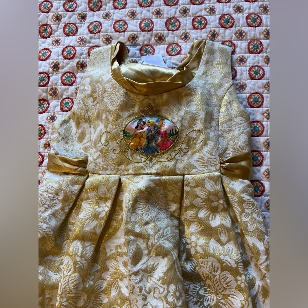 EUC Y2K 2000s Disney Store Official Girl’s Youth Metallic Gold size 7 - Picture 3 of 7